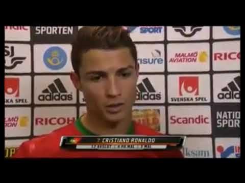 (Ahlayan karı yok) Ronaldo maç sonrası röportaj veriyor