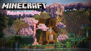 Minecraft Longplay | Cherry Blossom Treehouse Cottage (no commentary)