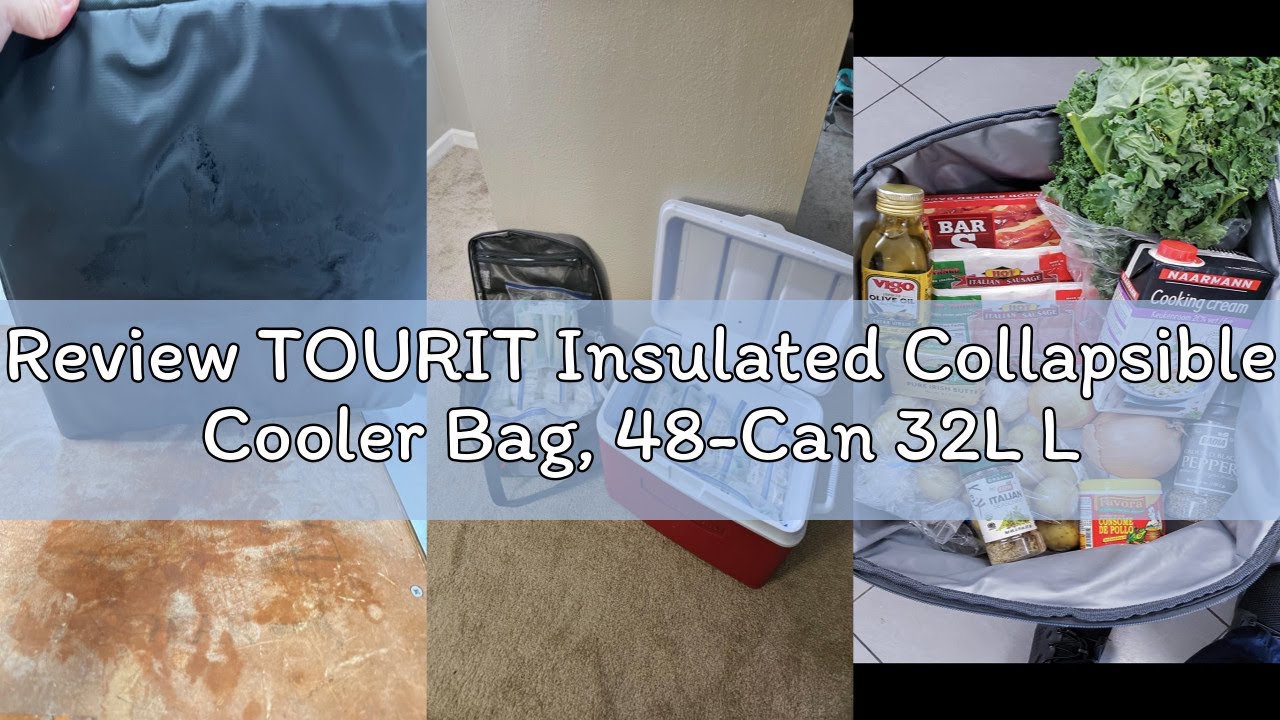 Review TOURIT Insulated Collapsible Cooler Bag, 48-Can 32L Large Soft Cooler for Picnic, Beach, Work