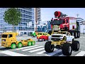 Fire Truck Frank Helps Taxi | Sergeant Lucas&#39; team saves friends | Wheel City Heroes (WCH)-2-serial