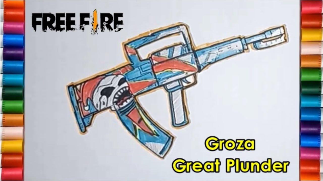 Cara Menggambar Senjata Groza Great Plunder Free Fire YouTube