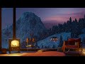 Cozy winter ambience for reading with fireplace sounds and snowfall