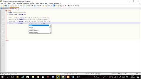 สอนการใช้ array 2 มิติ  Notepad++