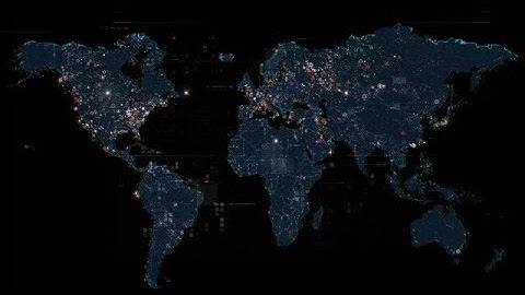 Digital World Map With Markers Stock Motion Graphics