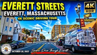 Everett Streets | Everett  Massachusetts | 4K Scenic  Driving Tour - 10/28/22