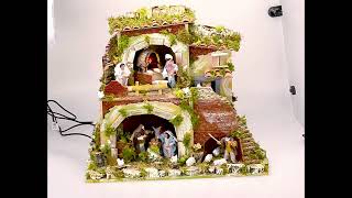 Nativity scene with moving statues cm 57x37x50 h video