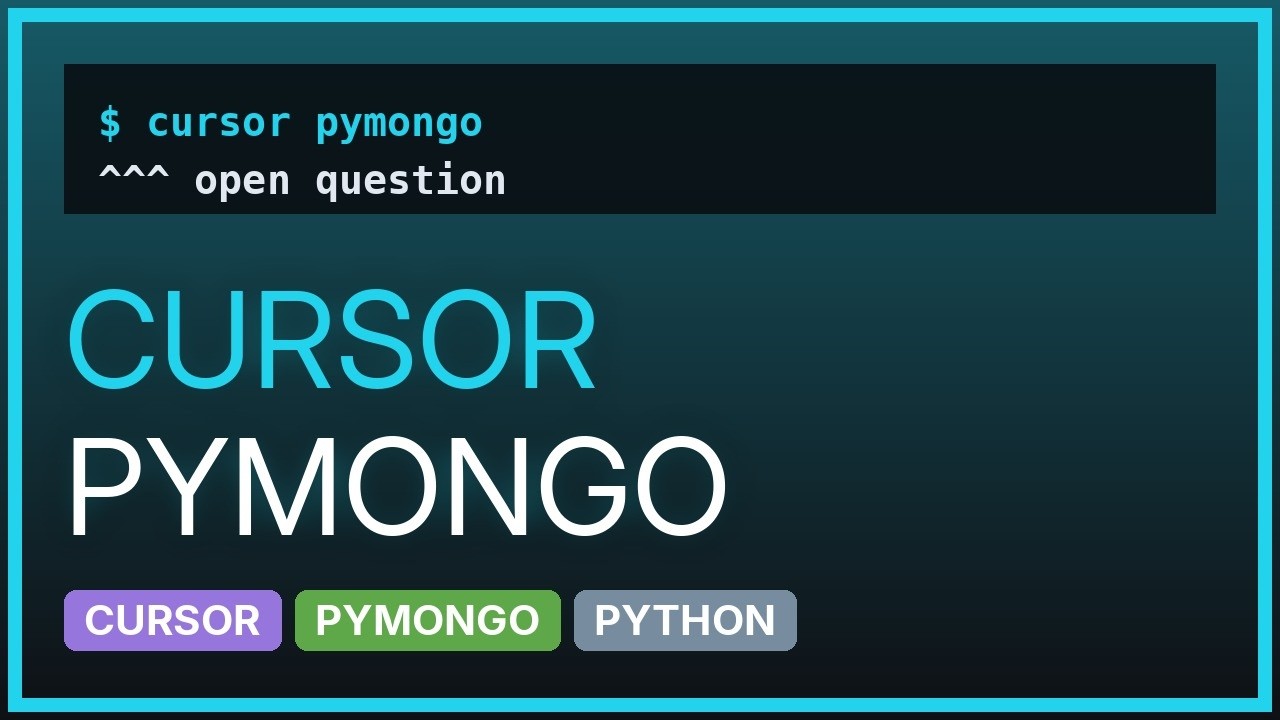 cursor iteration with modification in pymongo - YouTube