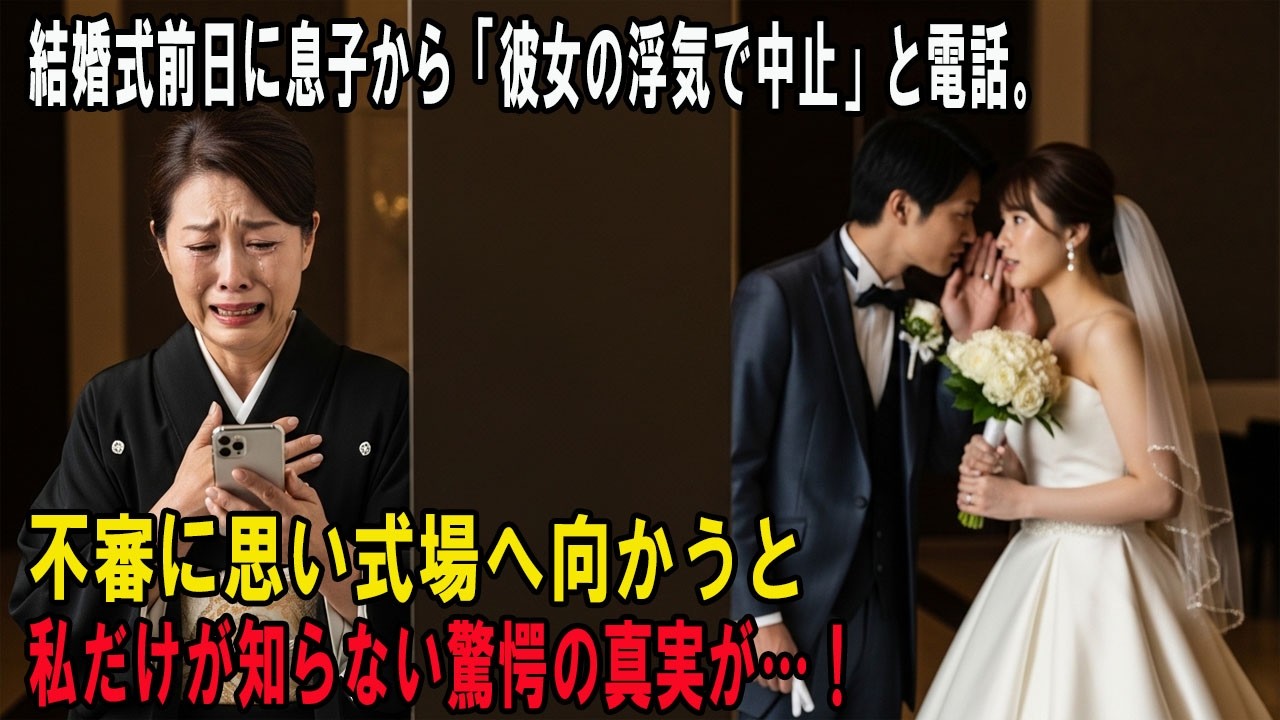 結婚式前日に息子から「彼女の浮気で中止」と電話。不審に思い式場へ向かうと、私だけが知らない驚愕の真実が…！