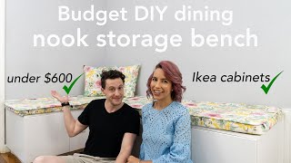 Budget DIY dining nook and storage bench