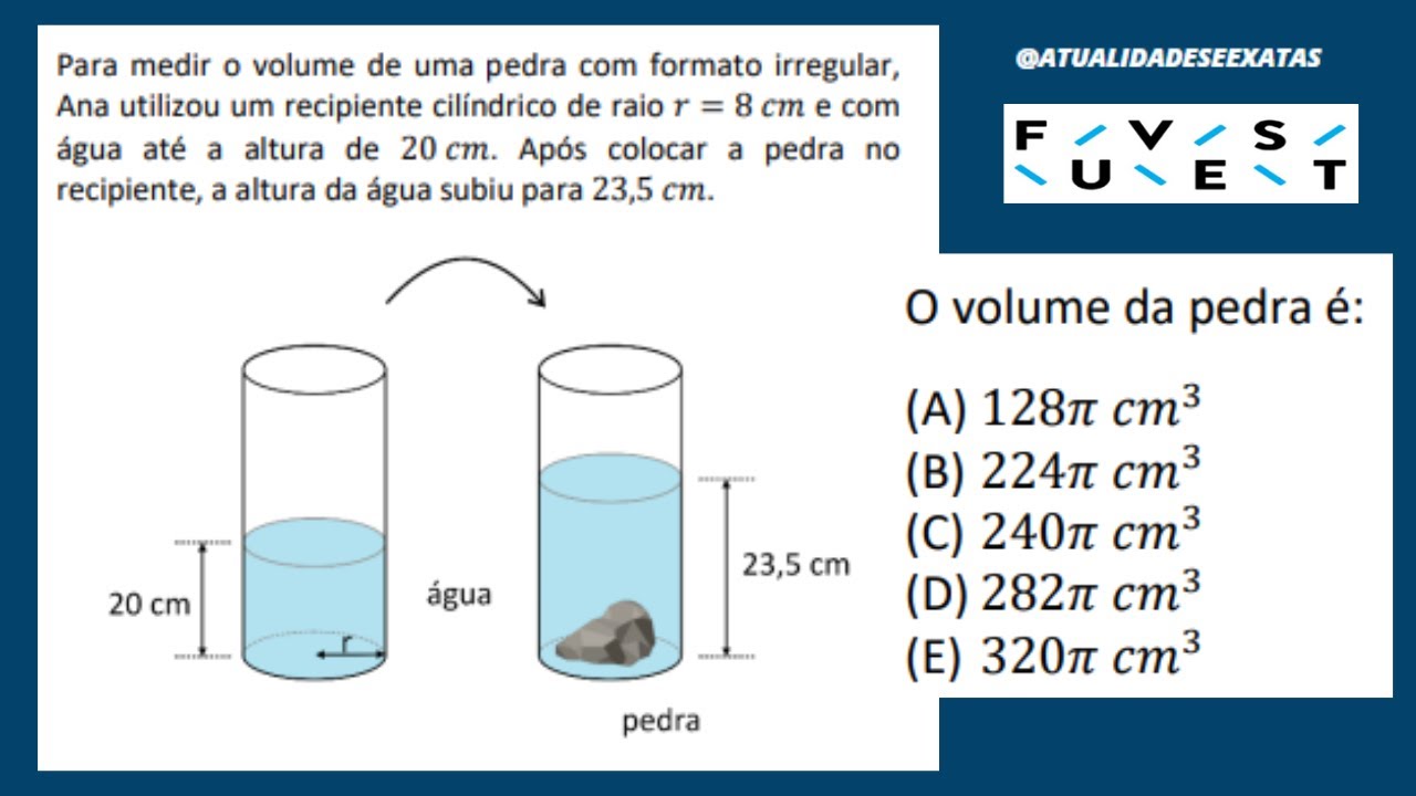 VOCÊ SABE RESOLVER ESSE TIPO DE QUESTÃO? - VOLUME DESLOCADO