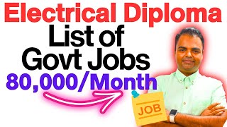 List of Govt Jobs After Diploma Electrical Engineering High Salary Govt Jobs After Diploma #diploma