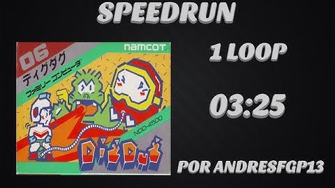 Dig Dug (NES) 1 loop Speedrun Former World Record in 03:25 by andresfgp13