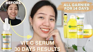 Garnier Vitamin C Serum 30 DAYS UPDATE review   Garnier Skin Care Routine for 14 days  Philippines