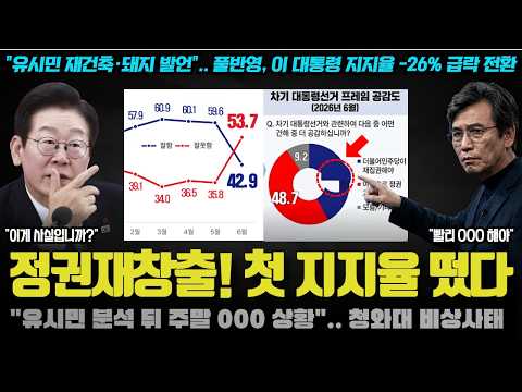 이재명 대통령 지지율 대폭락ㅠ 유시민 재건축·돼지 발언 풀반영하자 000에서 26% 급락한 이유