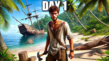 This is Day 1! Tropical Craft Build Treasure Hunting Survival Game - U.N.P.O.C. Gameplay