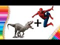 Fusion Drawing Indominus and Spiderman