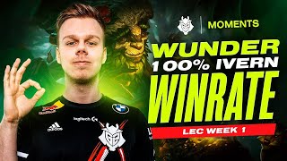 No Ads :) Wunder 100% Ivern Winrate LEC Spring 2021 Week 1 Moments
