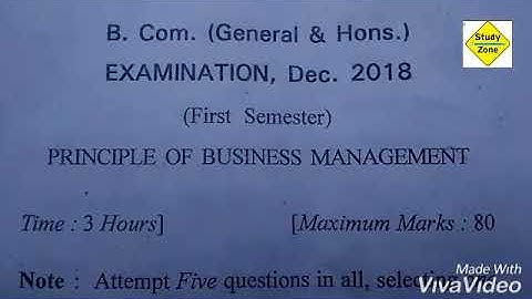 🌹🌹 Crsu paper of Principle of Business Management of B. Com 1st sem December 2018