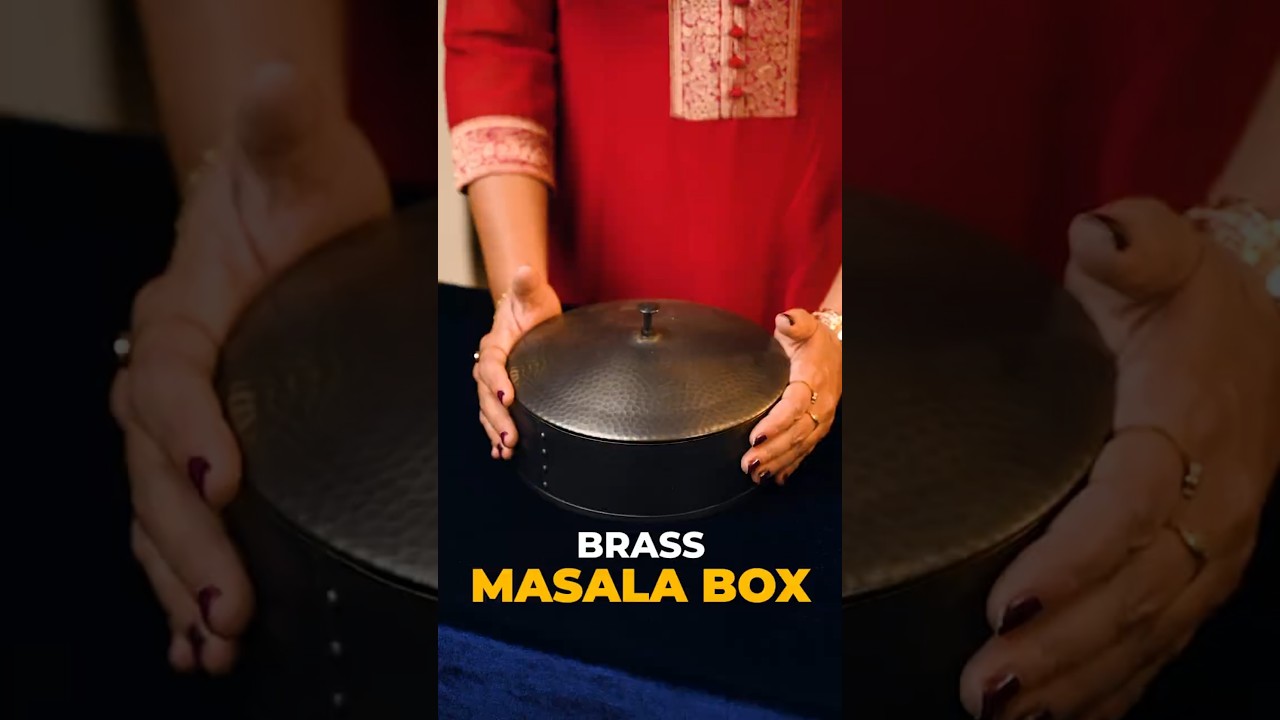 ✨ Handcrafted Brass Black Masala Box with 7 Containers | Perfect for Spices, Dry Fruits & Gifts! 🎁