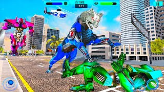 Wolf Robot Transform Helicopter Police Games | Android Gameplay screenshot 5