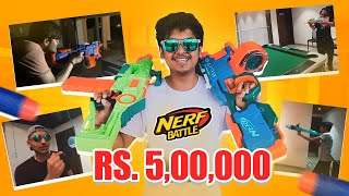 ₹5,00,000 NERF GUNS SHOOTING CHALLENGE IN REAL LIFE BGMI TRAINING GROUND