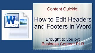 How to Edit Headers and Footers in Your PLR Word Doc