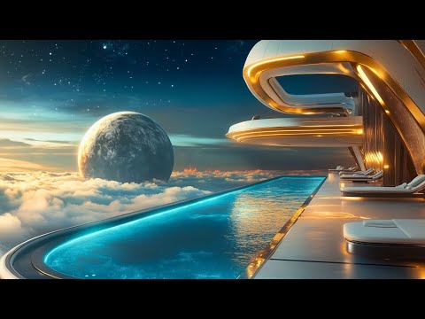Infinity Sky Pool Relaxing Sci Fi Water Ambient Space Music 4K Ultra HD 5 Hours 