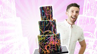 Neon Chocolate Splatter Cake! - YOU'VE BEEN DESSERTED