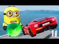 Car vs portal trap to another universe from minion despicable me  beamng drive  bimtestcrash