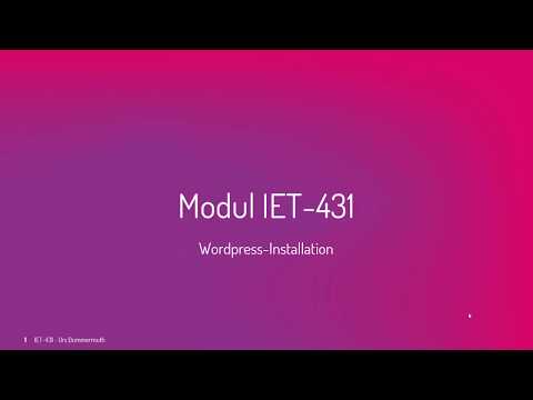 IET-431-0602-3 Wordpress-Installation, Lernplattform smartlearn der gibb Berufsfachschule Bern