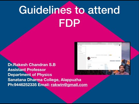 Guidelines to attend  FDP