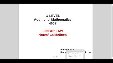 Add Maths Linear Law Notes