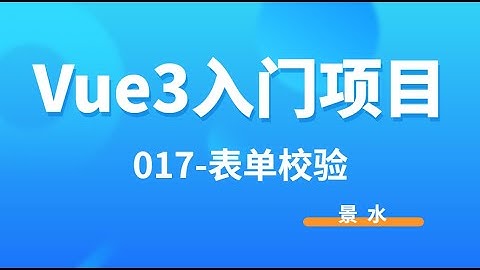 Vue3入门项目-017-表单校验丨景水