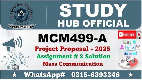 MCM499A Final Project Proposal Assignment 2 solution 2025 #mcm499a #project #assignemnt