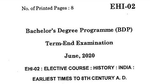 EHI-02 Past Question paper (June 2020)