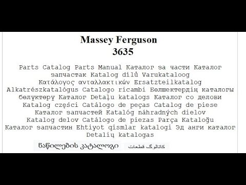 Massey Ferguson 3635 - Parts Catalog