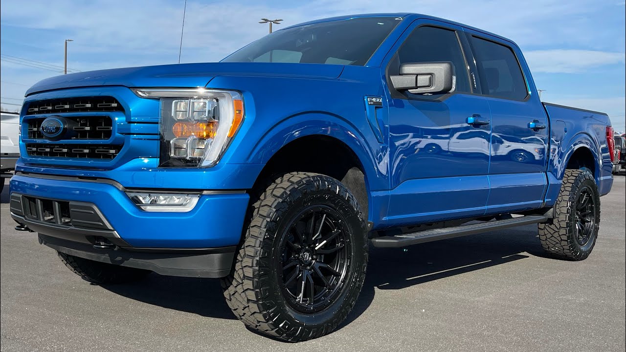 2021 Ford F150 Velocity Blue Covert Edition Leveled on 34s Review - YouTube...