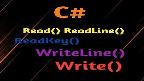 Difference between Read(), ReadLine(), ReadKey(), Write() and WriteLine() in C# Part 3