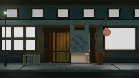 Free to Use - 3D Looping Stream Starting Soon Shop Front Cartoon Outlined