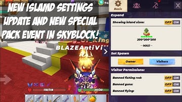new island settings and visitor permission update in skyblock blockman go!