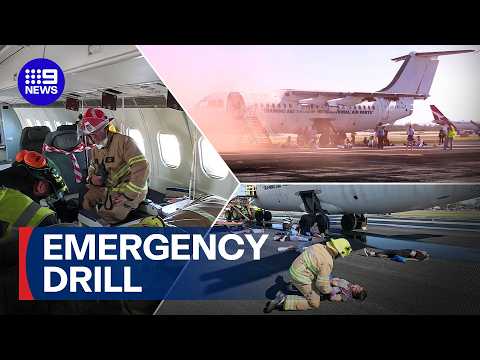Perth Airport puts first responders to the test in emergency exercise | 9 News Australia