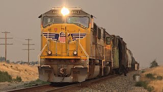 Westbound UP local with UP 2155 trailing in Mora