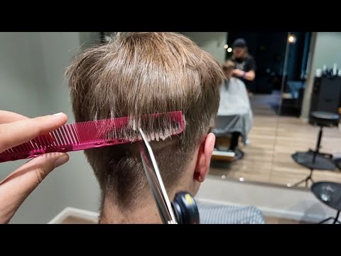 Textured, Fluffy Scissor Haircut ASMR, Microphone On Scissors, Neck Shave, No Talking, No Clippers.