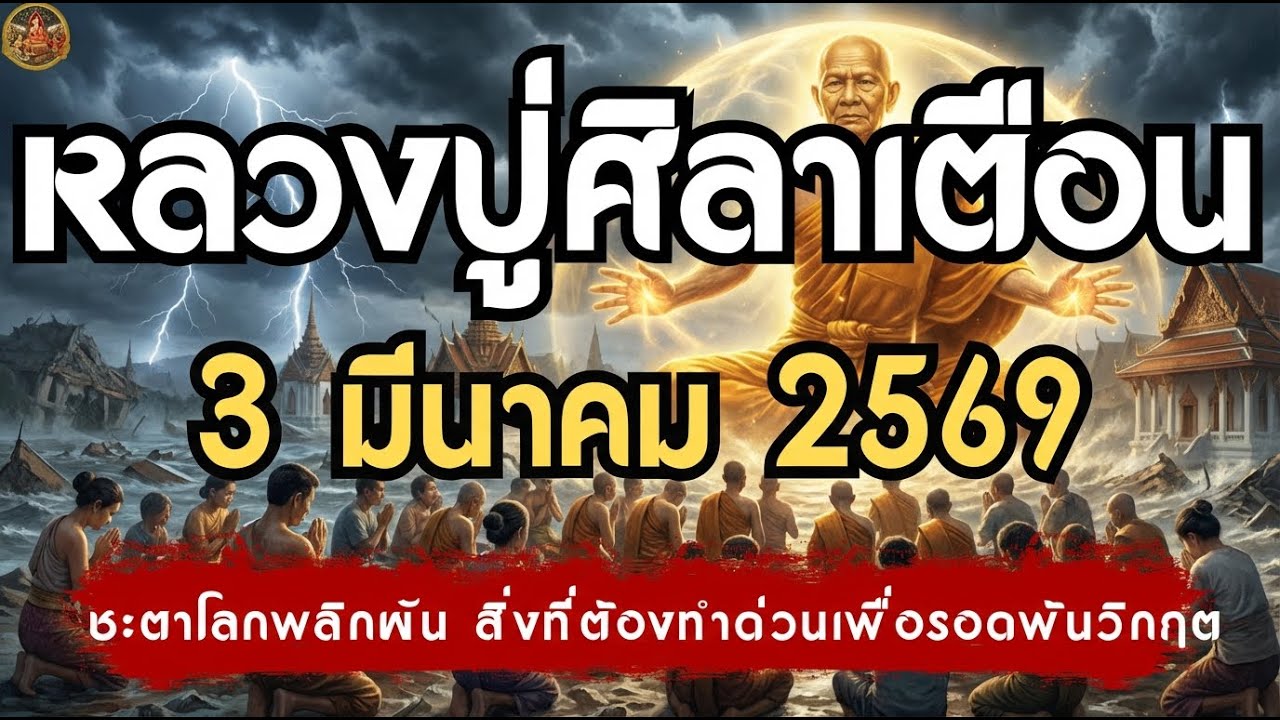 คำเตือนหลวงปู่ศิลา 3 มีนาคม 2569 ชะตาโลกพลิกผัน เตรียมรับมือก่อนสายเกินแก้ | เรื่องเล่าชาติสุดท้าย