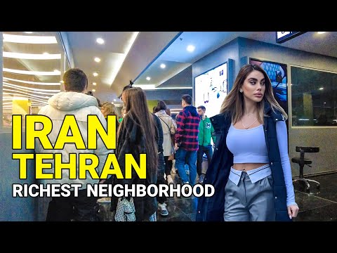 IRAN 2023 - Nightlife In The Luxury Neighborhood of Tehran Walking Vlog ایران