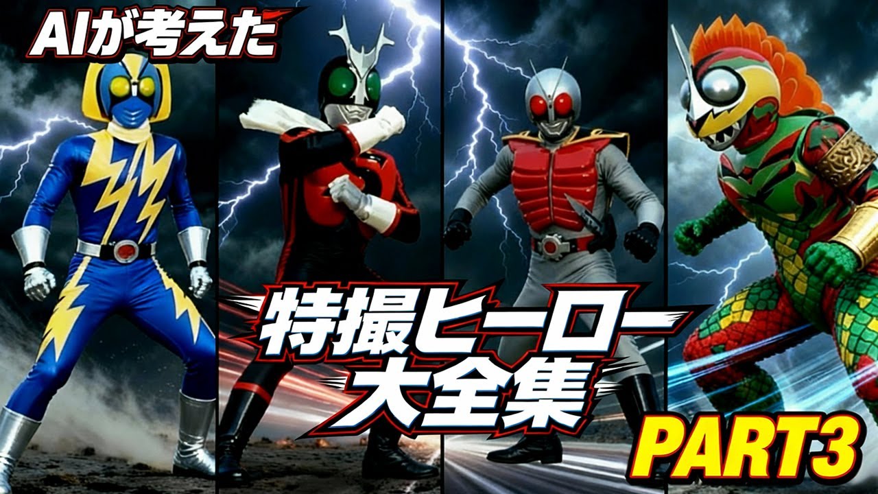 AI-created Complete Collection of Japanese Tokusatu Heroes PART 3