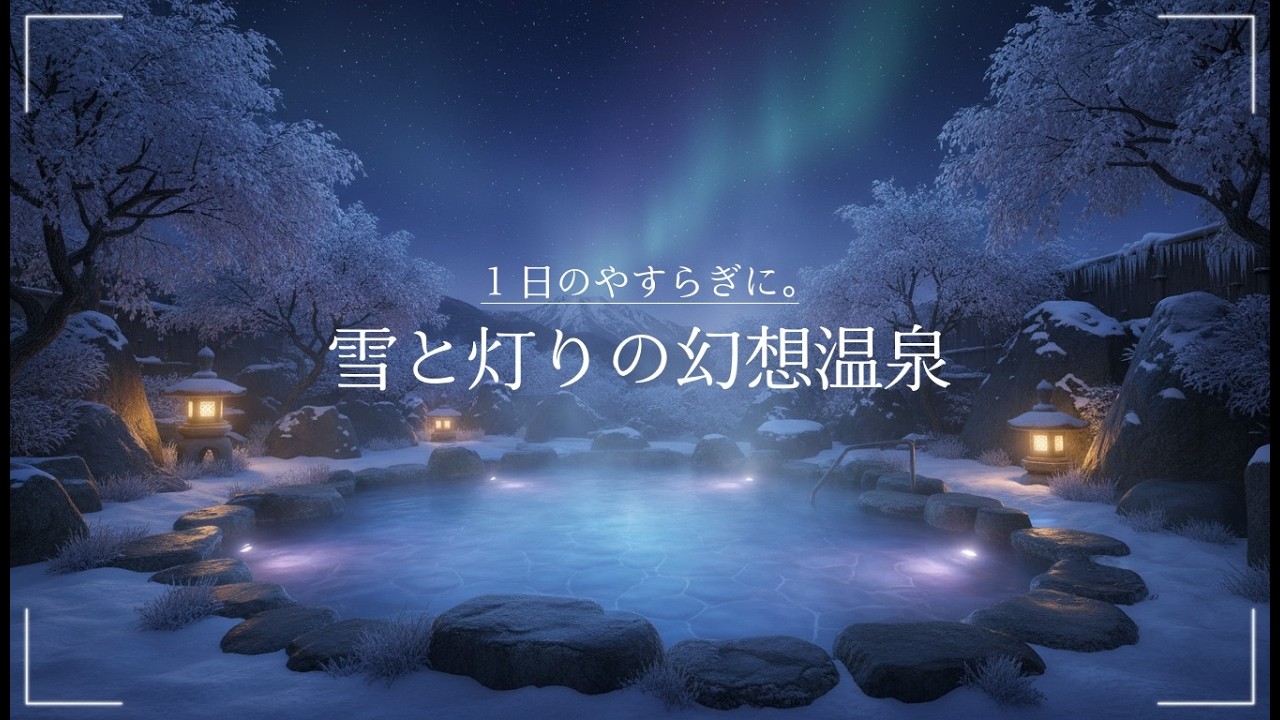 【環境音・ASMR】雪の旅館温泉で眠る癒しBGM｜Japanese Healing Music for Deep Sleep｜疲労回復・自律神経回復