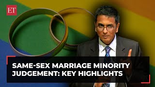 SameSex judgement: Marriage not a fundamental right, CJI DY Chandrachud