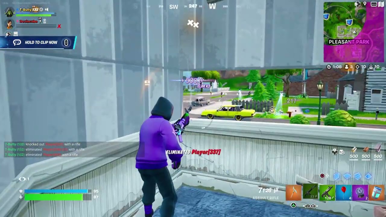 Fortnite quadruple kills securing a Victory Royale