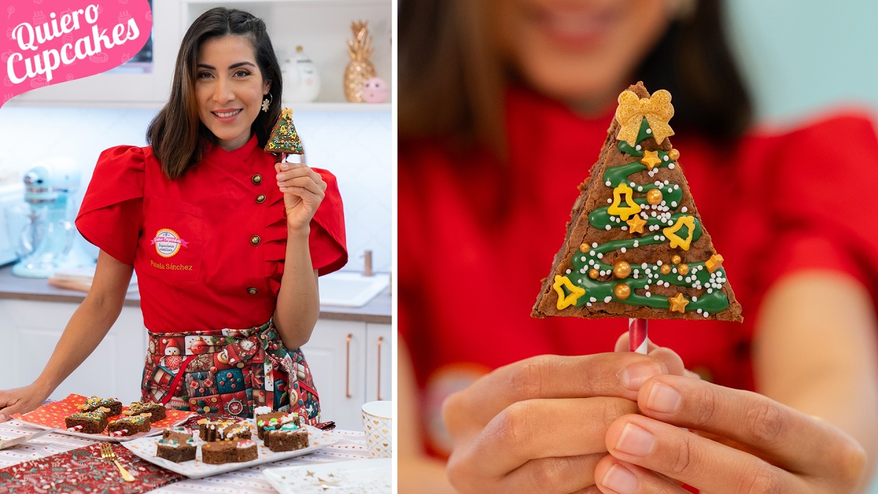 BROWNIES de chocolate navideños | POSTRE PERFECTO para sorprender esta Navidad 🍫✨| QUIERO CUPCAKES